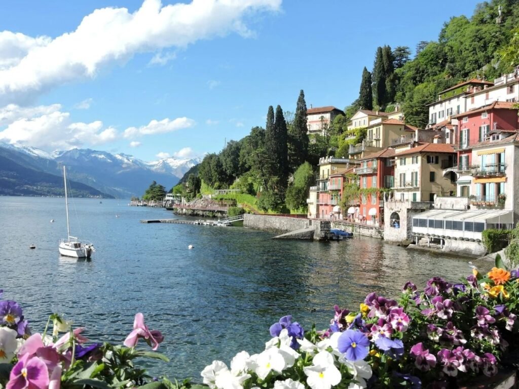 Scenic view of Varenna, a picturesque village on the eastern shore of Lake Como, Italy. 