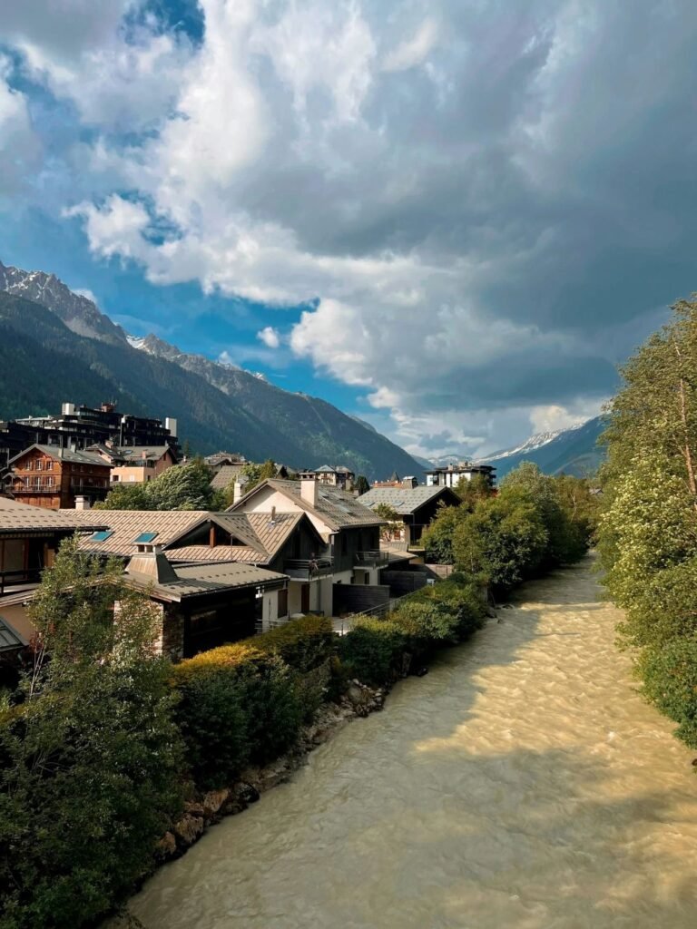 View of the town of Chamonix-Mont-Blanc