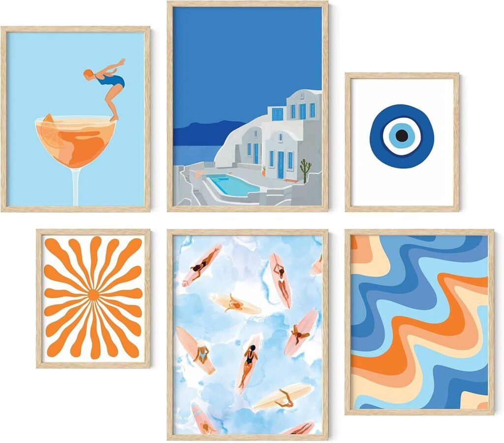 HAUS AND HUES Beach Posters Gallery Wall Art Set of 6
