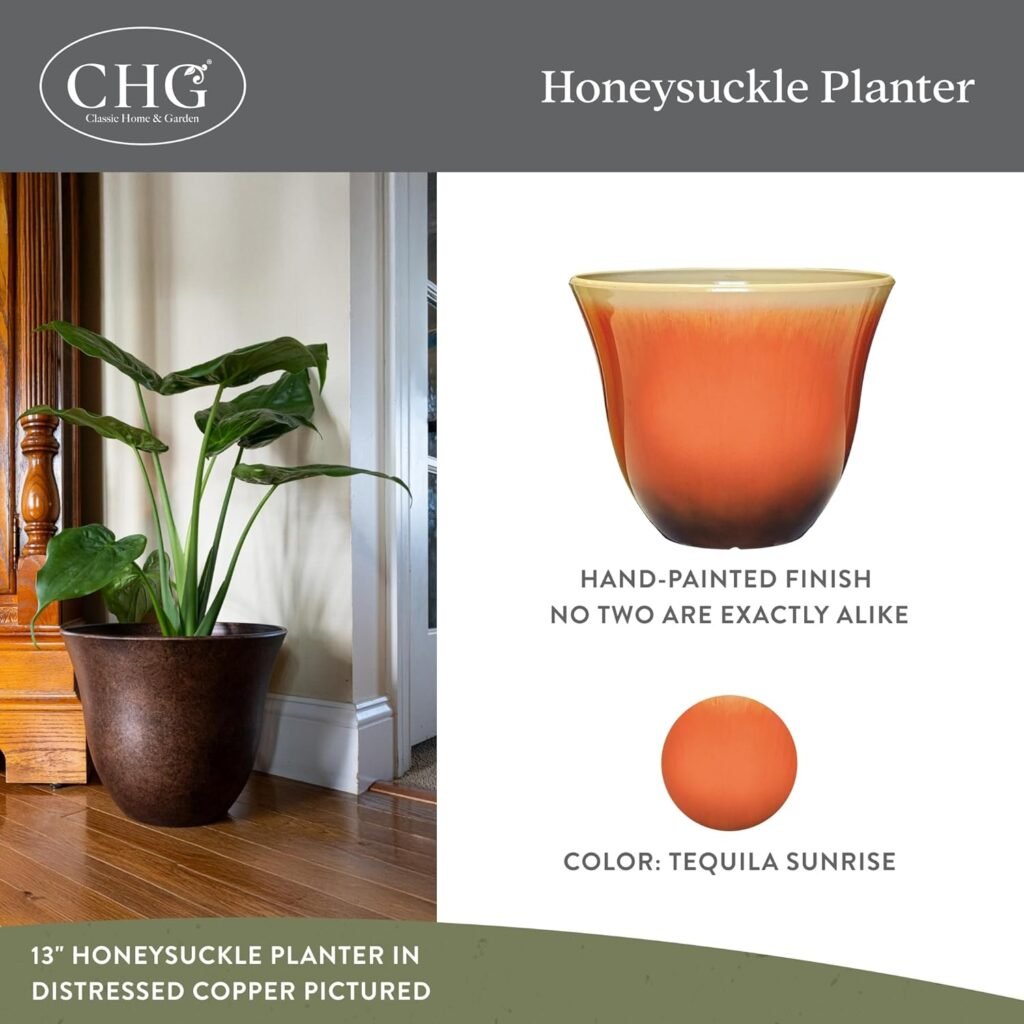 Classic Home and Garden Honeysuckle Resin Planters