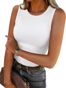 ANRABESS Women's Sleeveless Ribbed Tank