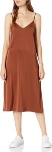 The Drops Womens Ana Silky V-Neck Midi Dress