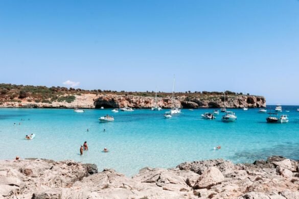Tropical Island beach in Palma de Mallorca Spain