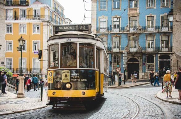 Tram in Lisbon Portugal